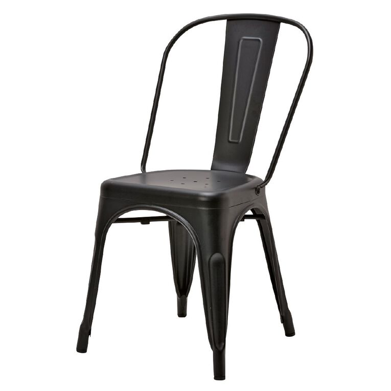 Living Co Dining Chair Metal Matte Black Black The Warehouse