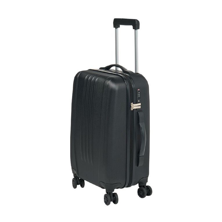 Living & Co 50cm Hard Textured Carry On Suitcase Black, , hi-res