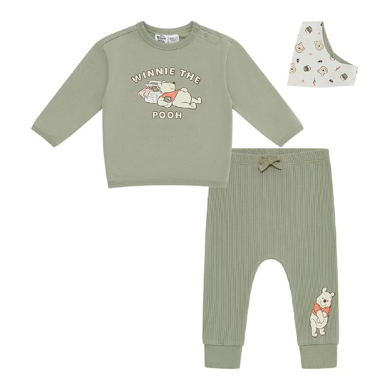 Winnie the Pooh Babies' 3 Piece Sweater Set, Green Mid, hi-res
