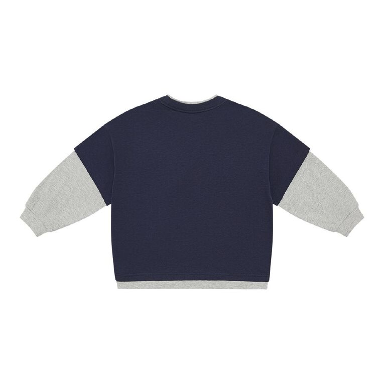 Young Original Double Sleeve Tee, Blue Dark, hi-res