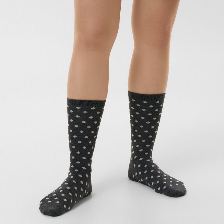 H&H Women's Crew Jaquard Socks 5 Pack, Brown Light, hi-res