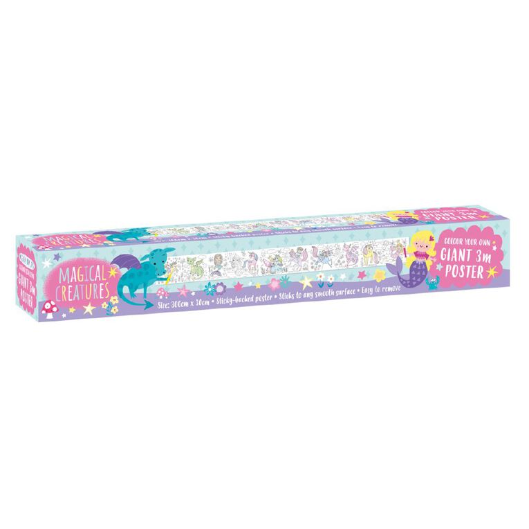 Giant Colouring 3m Poster Magical Creatures, , hi-res