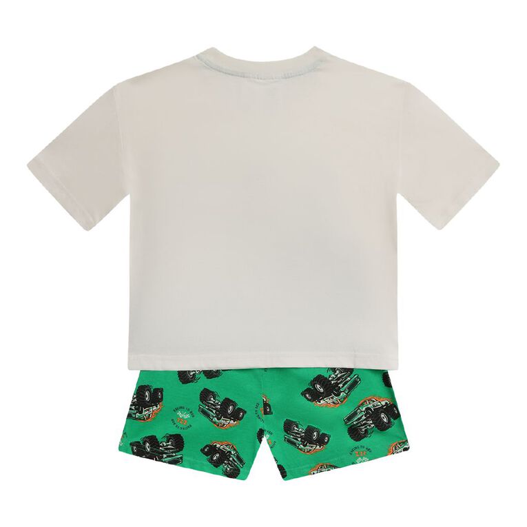 H&H Boys' Tee and Shorts Pyjama Set, Green Mid, hi-res