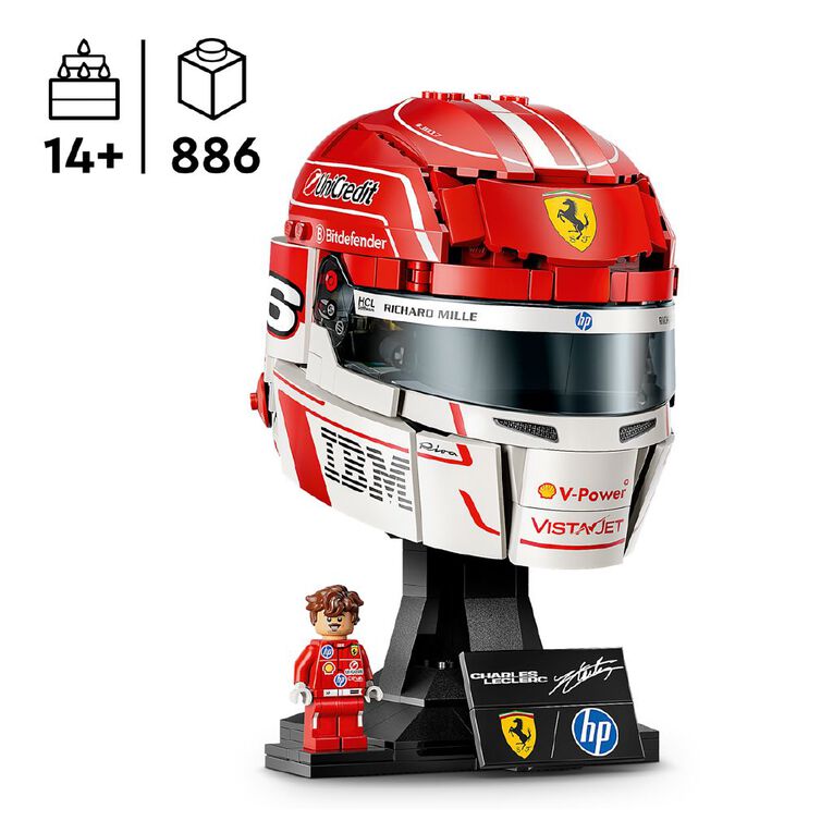 LEGO Editions Formula 1 Scuderia Ferrari HP Charles Leclerc Helmet 43014, , hi-res