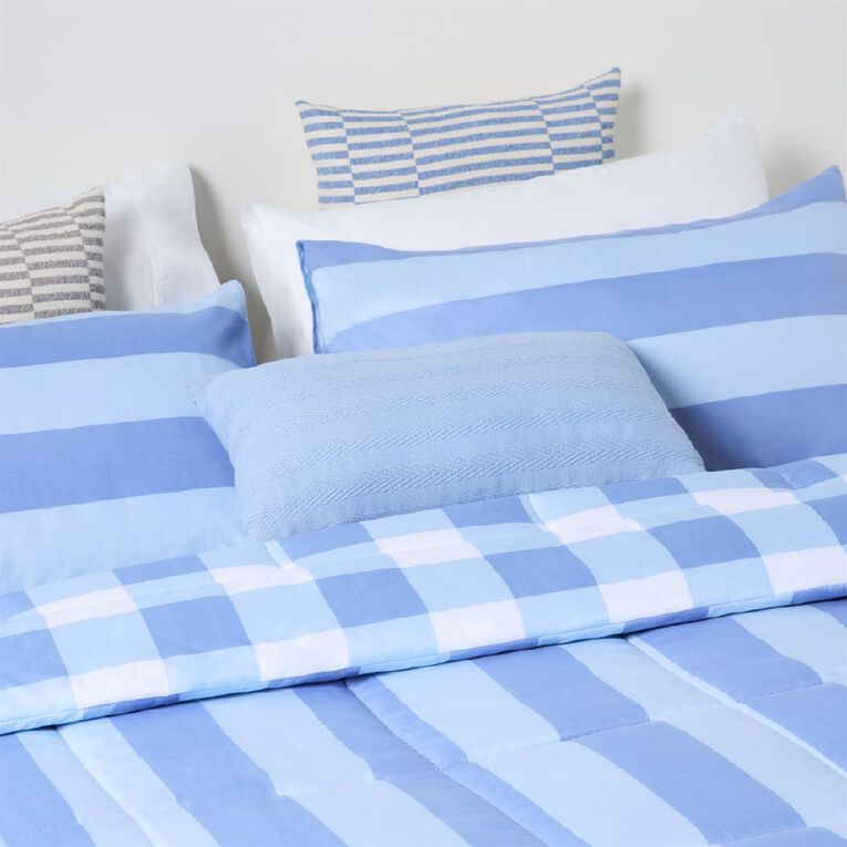Living & Co 3 Piece Comforter Set Printed Circa Blue King, , hi-res