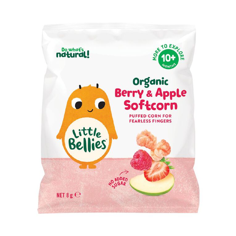 Little Bellies Baby Organic Berry and Apple Softcorn 8g, , hi-res