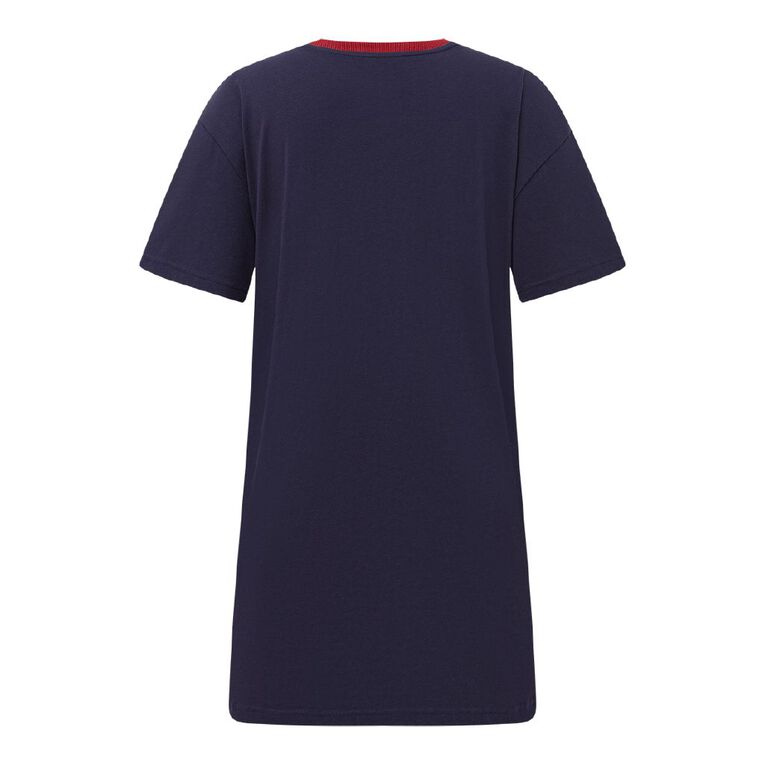 H&H Women's Boxy T-Shirt Nightie, Blue Dark, hi-res