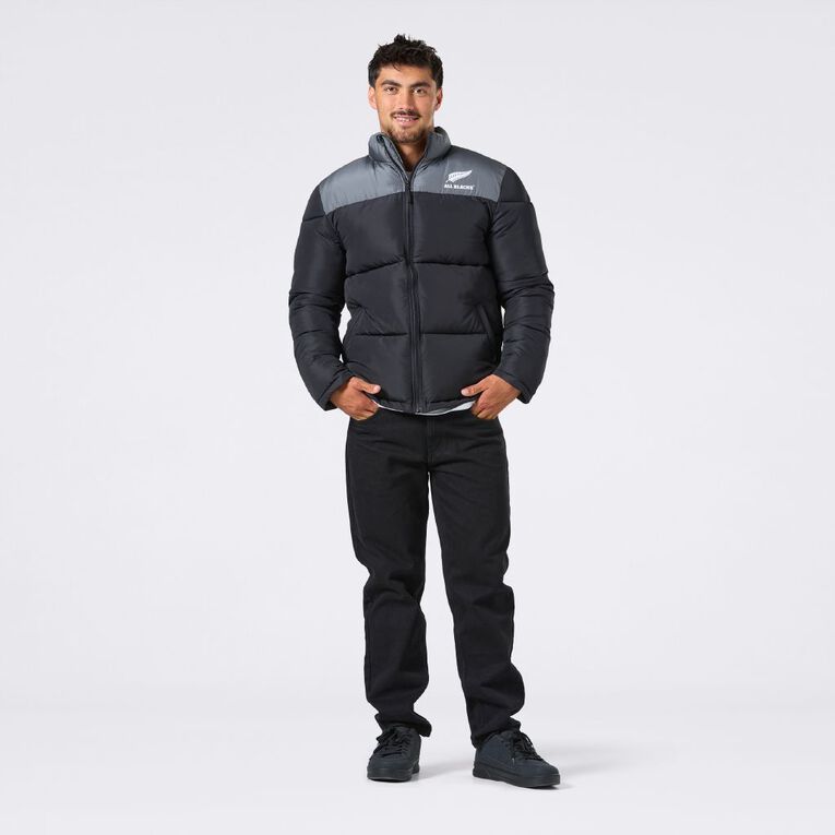 All Blacks Men's Puffer Jacket, Black/Grey, hi-res