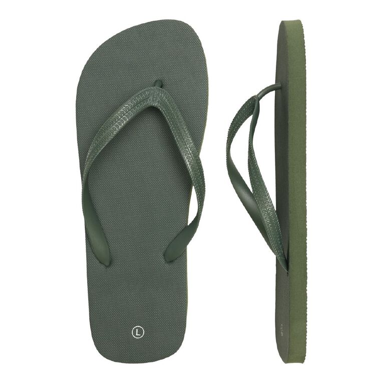 H&H Men's Plain Jandals, Khaki, hi-res