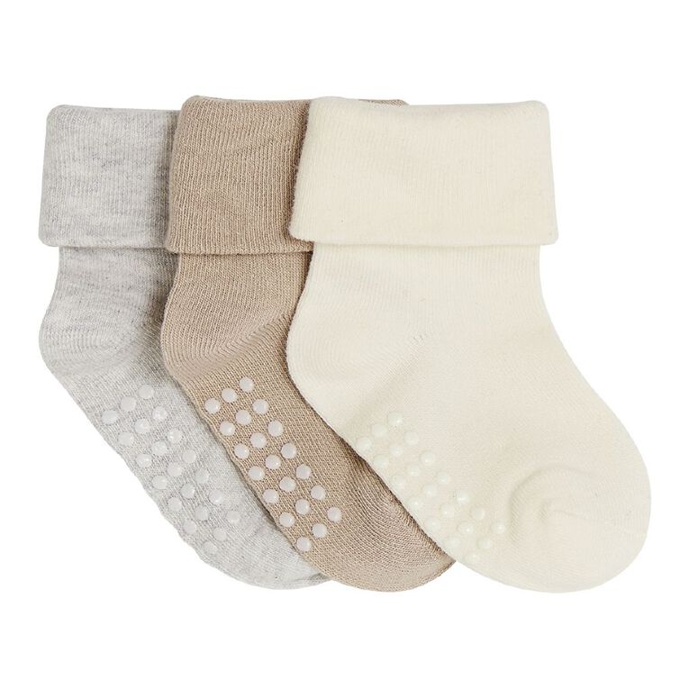 H&H Infant Bootie Turn Top 3 Pack, Natural, hi-res