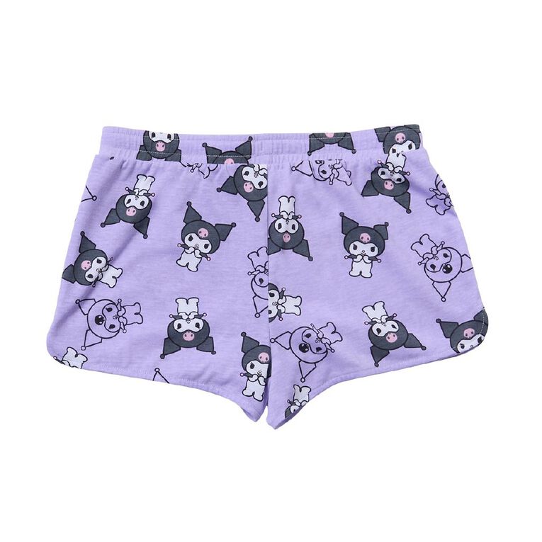 Kuromi Girls' Tee and Short Pyjama Set, Purple, hi-res