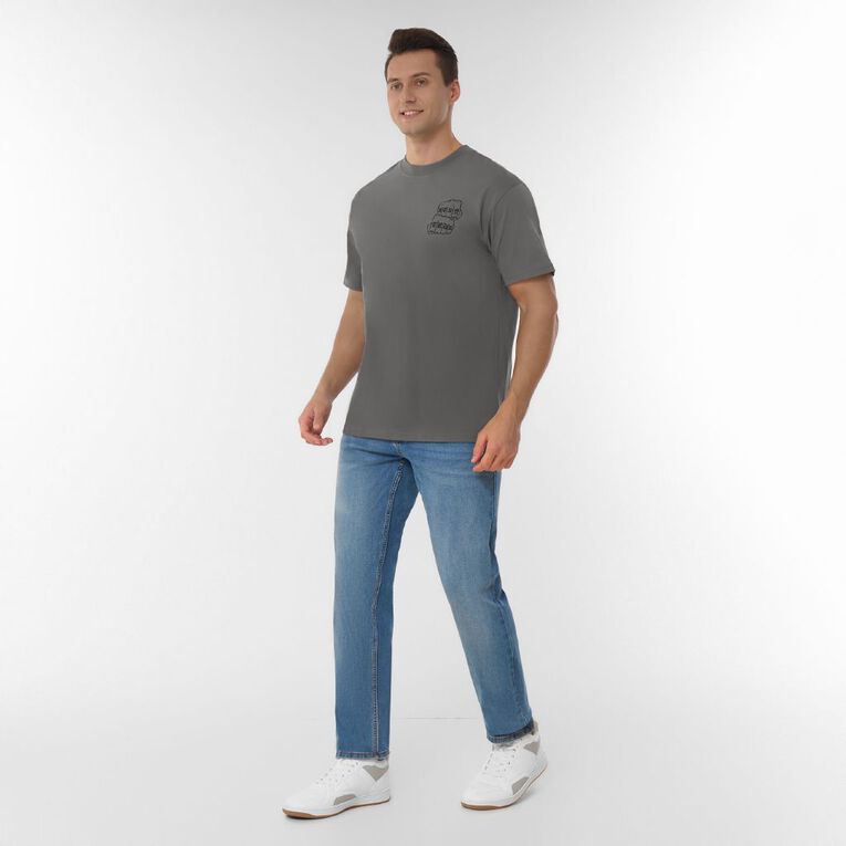 H&H Men's Relaxed Fit Graphic Tee, Grey Dark Fist, hi-res