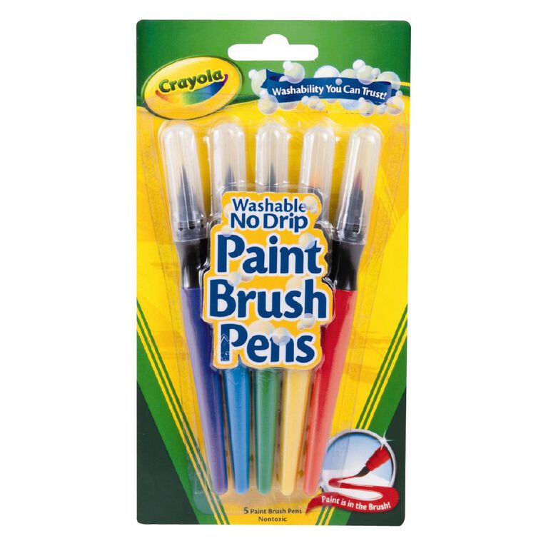 Crayola Washable Paint Brush Pens 5 Pack, , hi-res