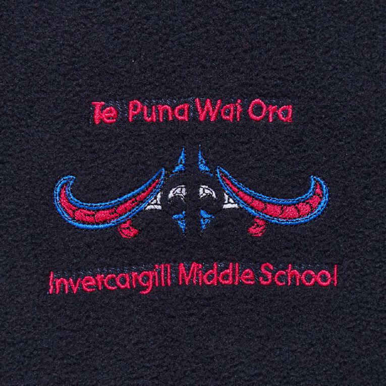 Schooltex Invercargill Middle School Polar Fleece Jacket with Embroidery, Navy, hi-res