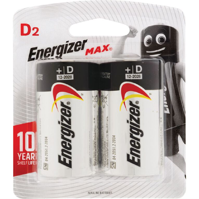 Energizer Max Alkaline Batteries D 2 Pack 2 Pack, , hi-res
