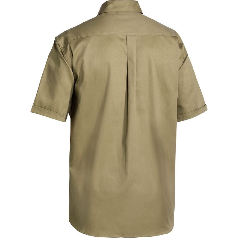 Bisley Workwear Short Sleeve Shirt, Khaki, hi-res