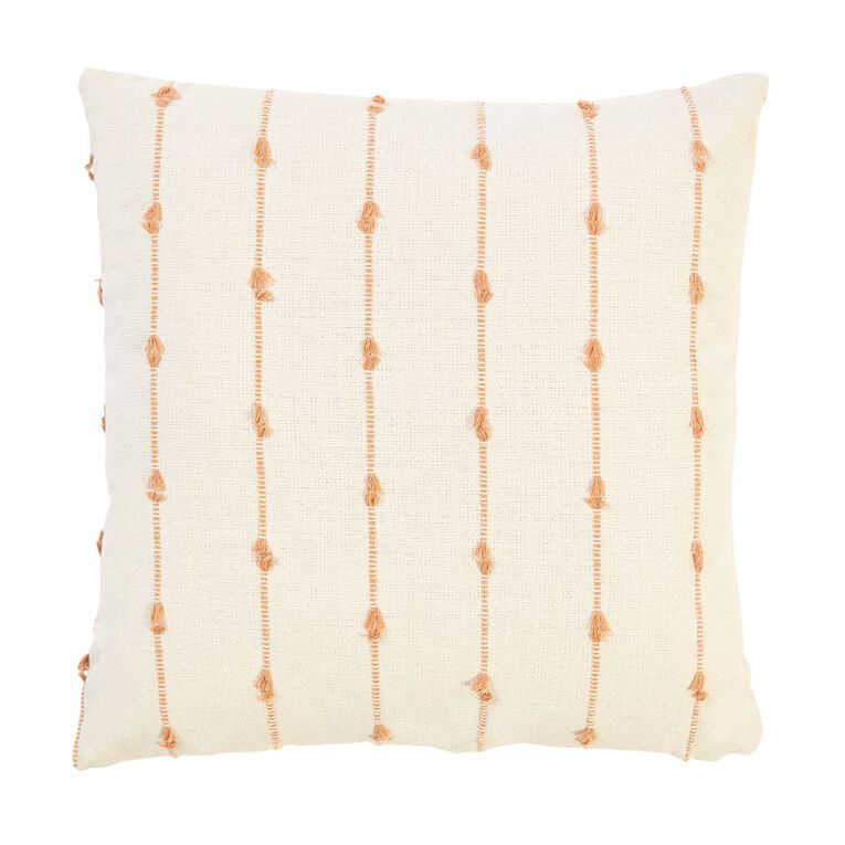 Living & Co Jacquard Stripe Cushion Multi-Coloured 45cm x 45cm, , hi-res
