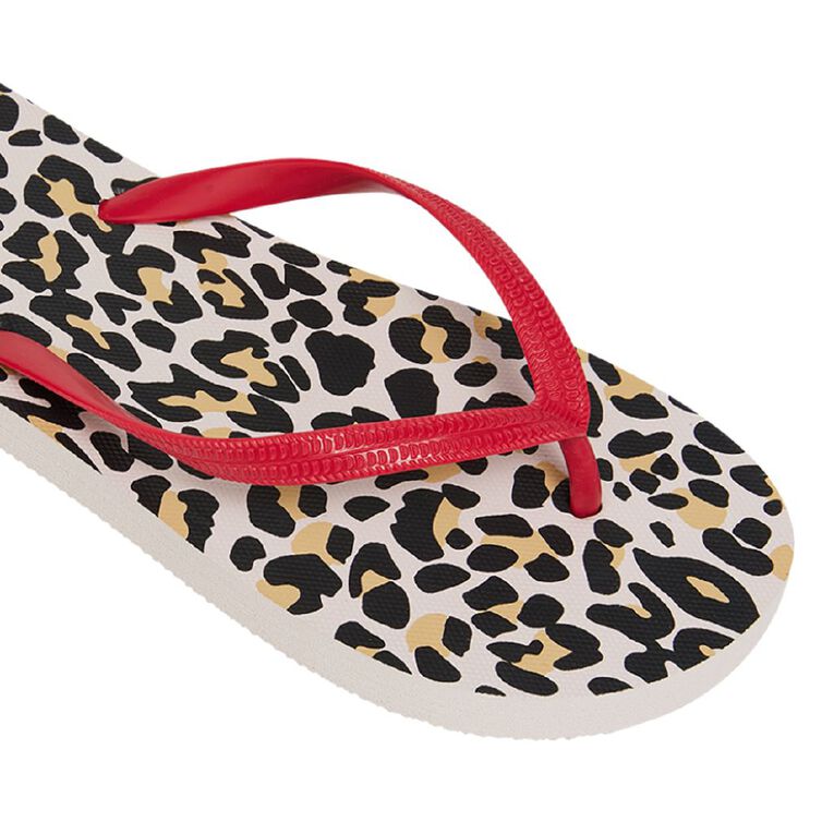 H&H Women's Printed Jandals, Brown Light, hi-res
