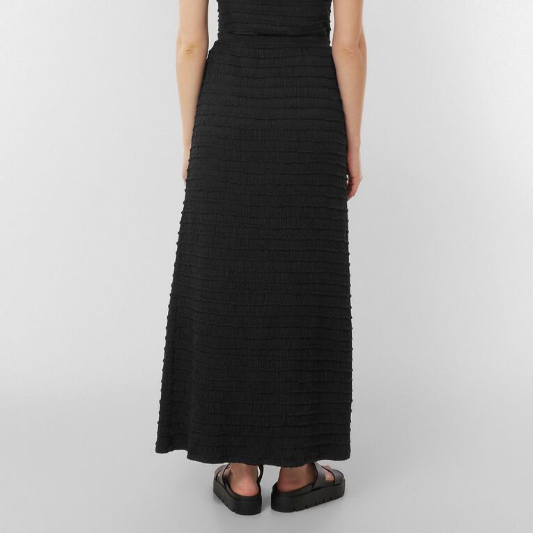 H&H Women's Textured Maxi Skirt, Black, hi-res