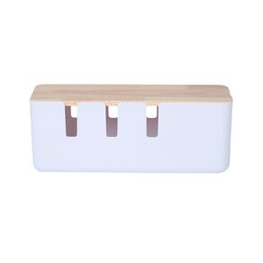 Living & Co Table Top Cable Storage With Bamboo Lid