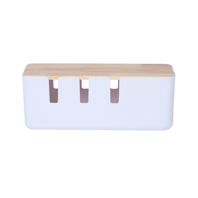 Living & Co Table Top Cable Storage With Bamboo Lid, , hi-res