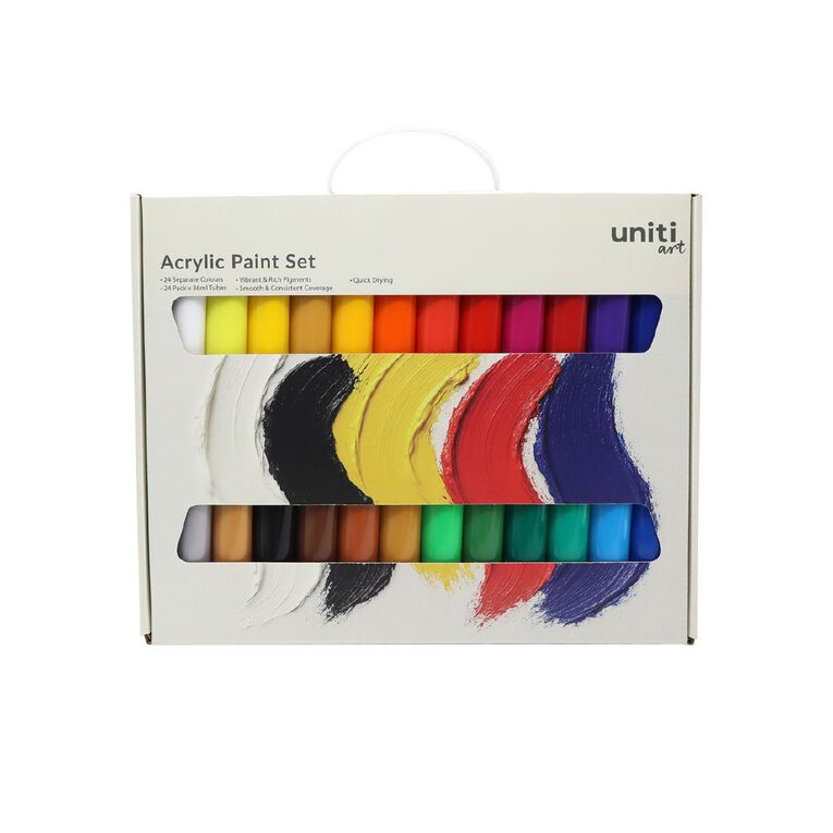 Uniti Acrylic Paints 36ml 24 Pack, , hi-res