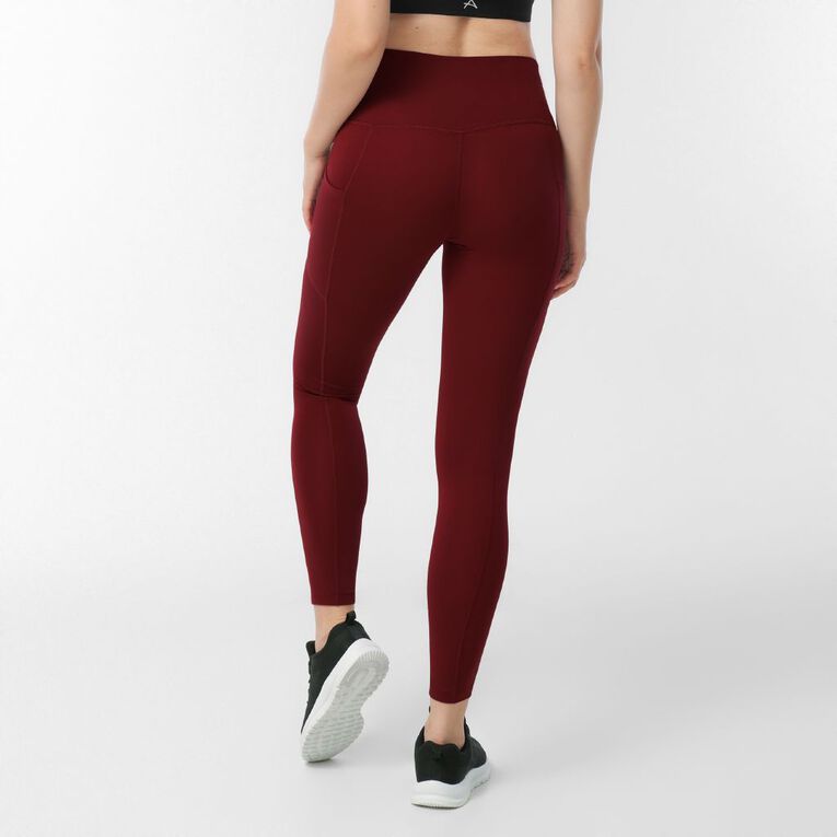 Active Intent Women's Soft Side Pocket Leggings, Red Dark, hi-res