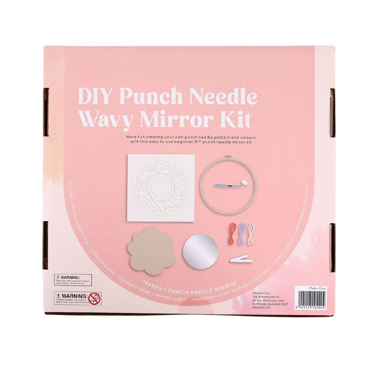 DIY Punch Needle Wavy Mirror Kit, , hi-res