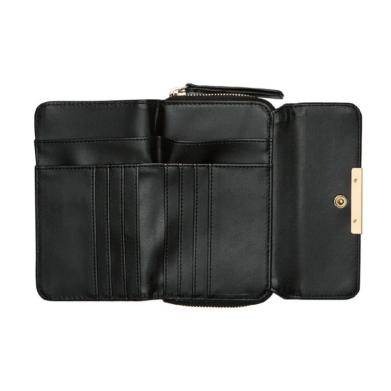 H&H Women's Faux Croc Texture Purse, Black, hi-res