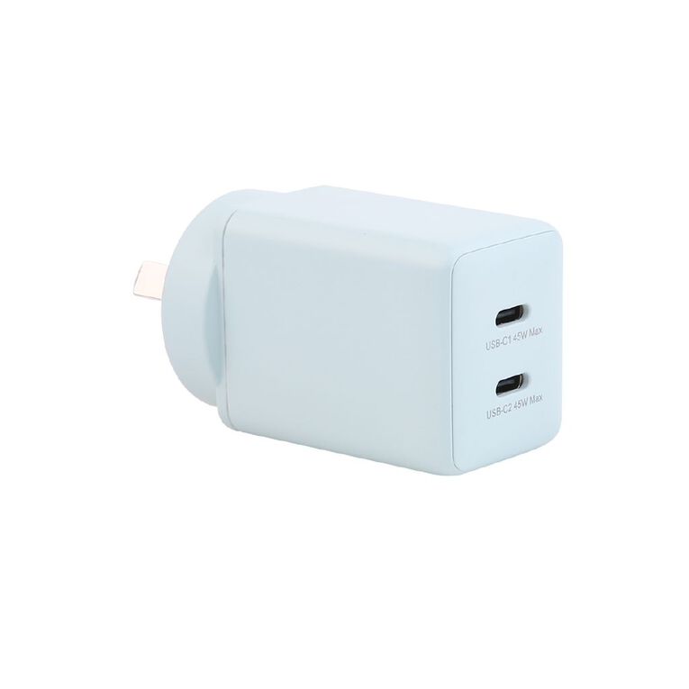 Tech.Inc PD 45W Dual USB-C Fast Charger Blue Light, , hi-res
