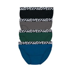B FOR BONDS Men's Logo Briefs 4 Pack