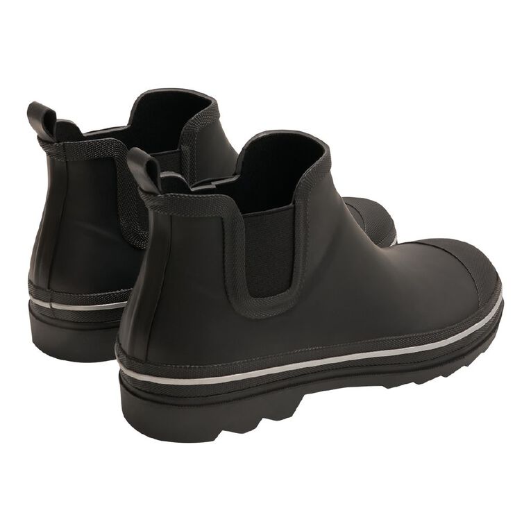 H&H Men's Ankle Rubber Gumboots, Black, hi-res