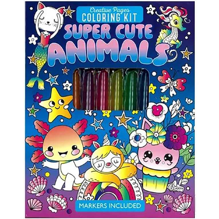 Creative Pages: Super Cute Animals Coloring Kit, , hi-res