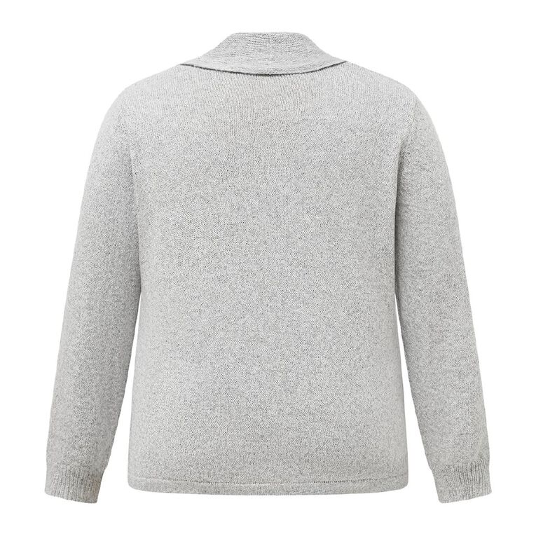 H&H Curve Women's Soft Drape Cardi, Grey Marle, hi-res