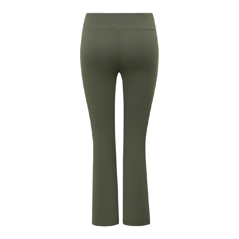 Active Intent Women's Wrap Front Flare Leggings, Green Mid, hi-res
