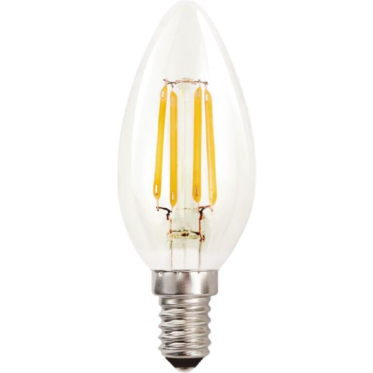 Edapt LED E14 Filament Glass Candle Light Bulb 4.5w Warm White White The Warehouse