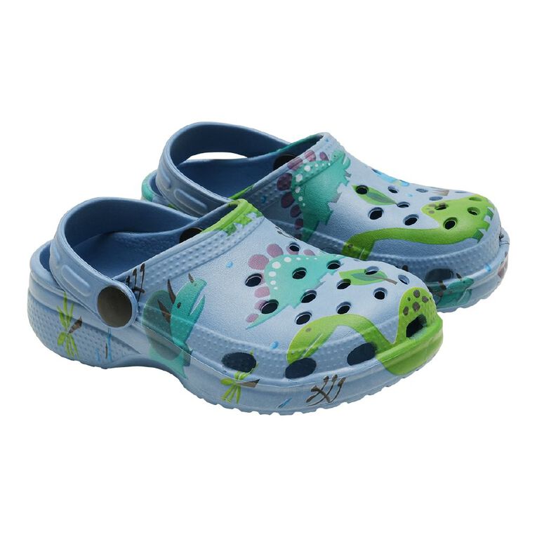 Young Original Junior Kids' Printed Frog Clog Shoes, Blue, hi-res