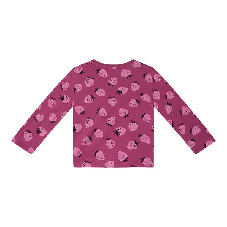 Young Original Relaxed Fit Long Sleeve All Over Print Tee, Pink Dark, hi-res