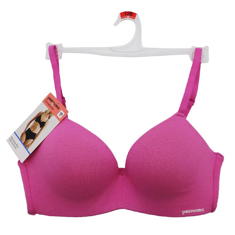 Underworks Women's Soft Touch Wirefree Bra, Pink, hi-res