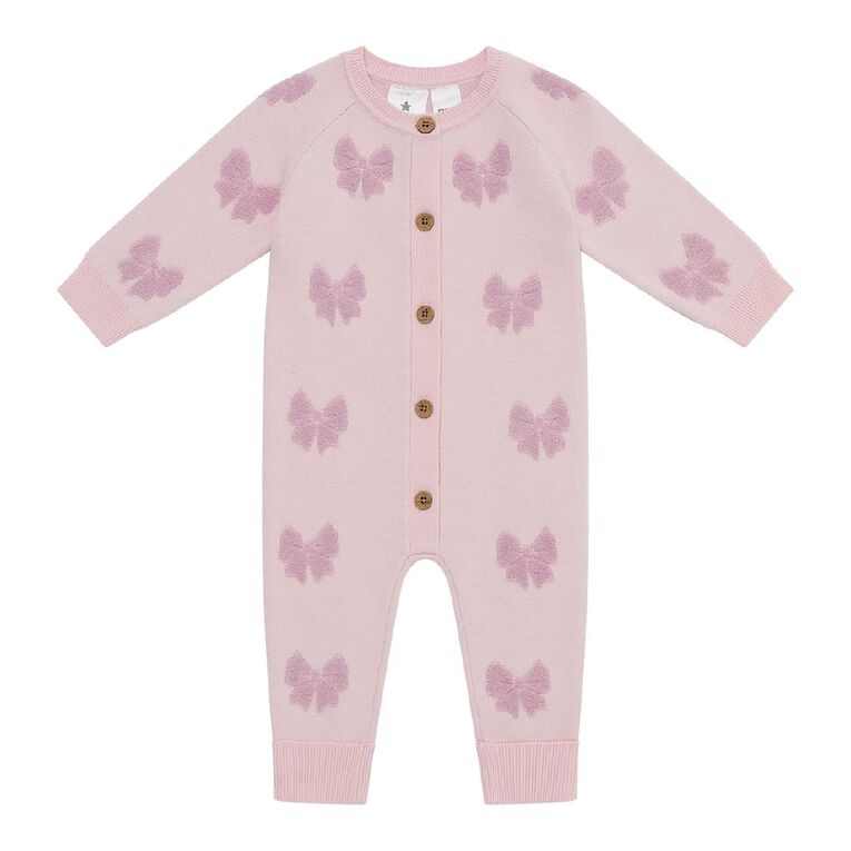 Young Original Babies' Knitted Romper, Pink Light, hi-res