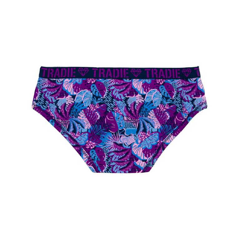 Tradie Girls' Boyleg Briefs 3 Pack, Purple Mid, hi-res