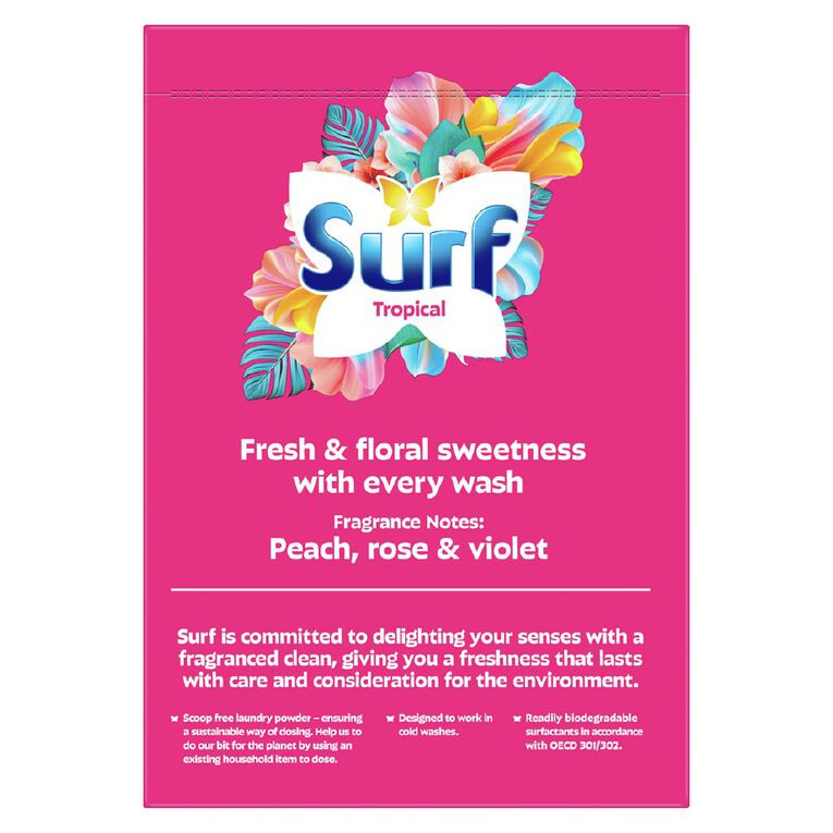 Surf Laundry Powder Front And Top Loader Tropical 5kg, , hi-res