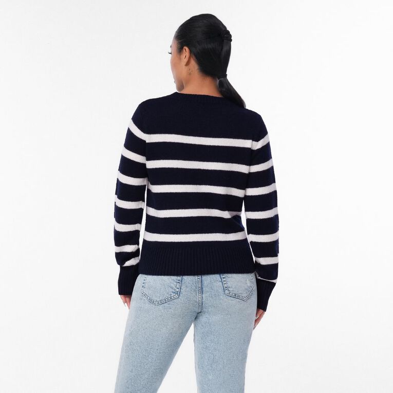H&H Women's Essential Crew Jumper, Blue Dark, hi-res