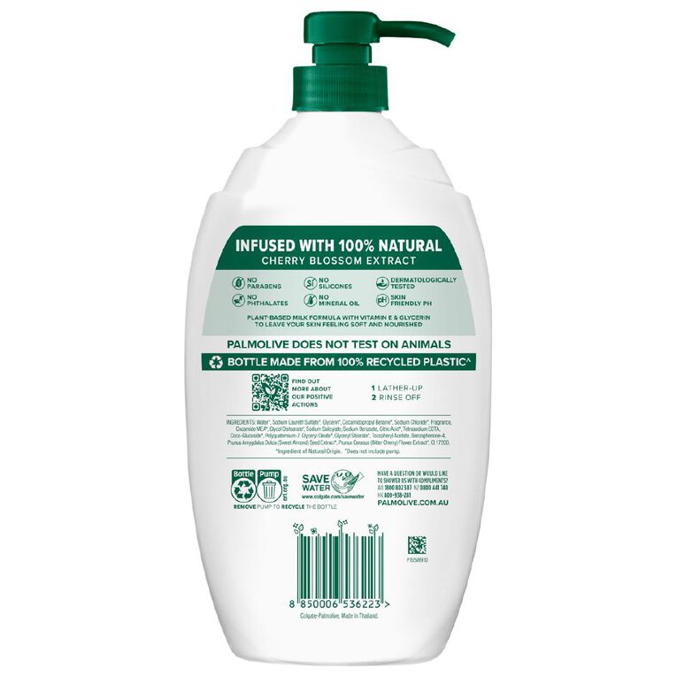 Palmolive Naturals Milk & Cherry Blossom Body Wash 1L, , hi-res
