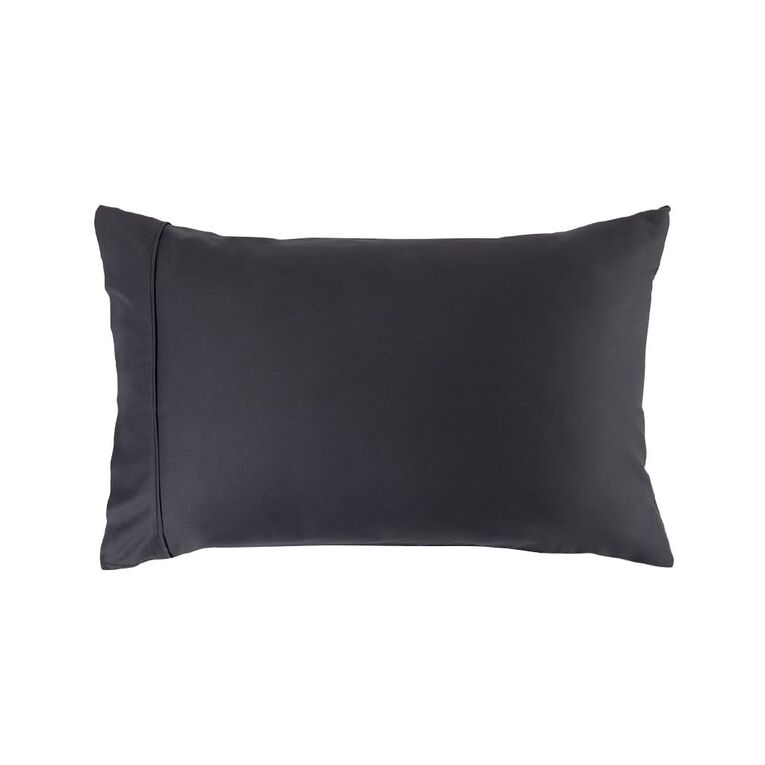 Living & Co 4OOTC Sateen Cotton Pillowcase 2pk Charcoal, , hi-res