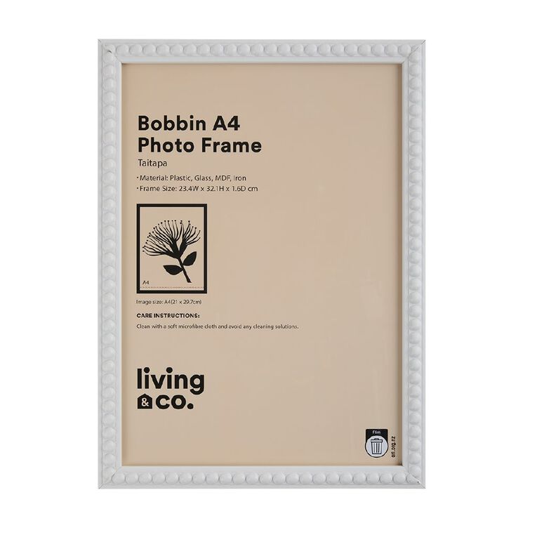 Living & Co Bobbin Frame White A4, , hi-res