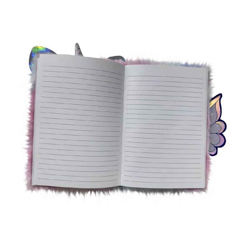 Uniti Stationery Kids Unicorn Plush Notebook, , hi-res