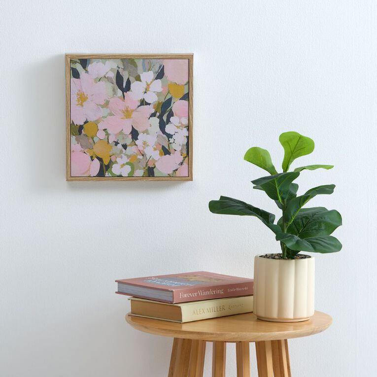 Living & Co Framed Canvas Floral 25cm x 25cm, , hi-res