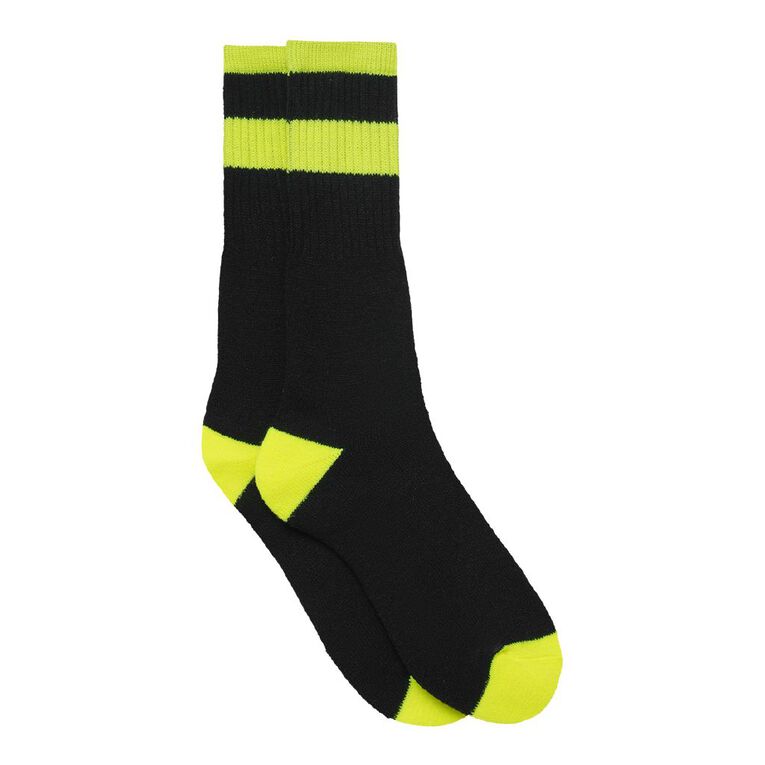 Rivet Men's Fluoro Work Socks 2 Pack, Yellow, hi-res