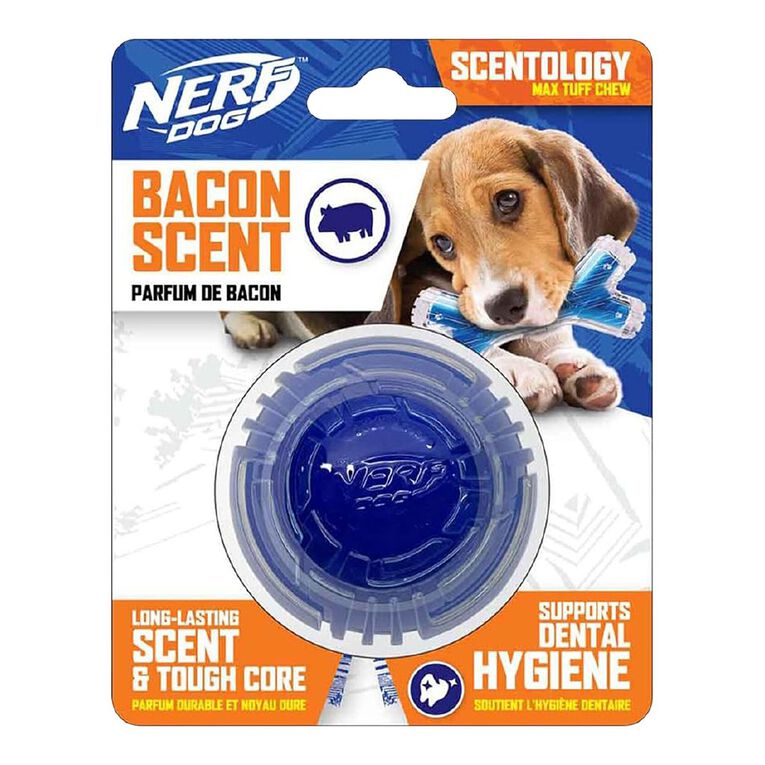 NERF Dog Bacon Scented TPR Ball Clear Blue
